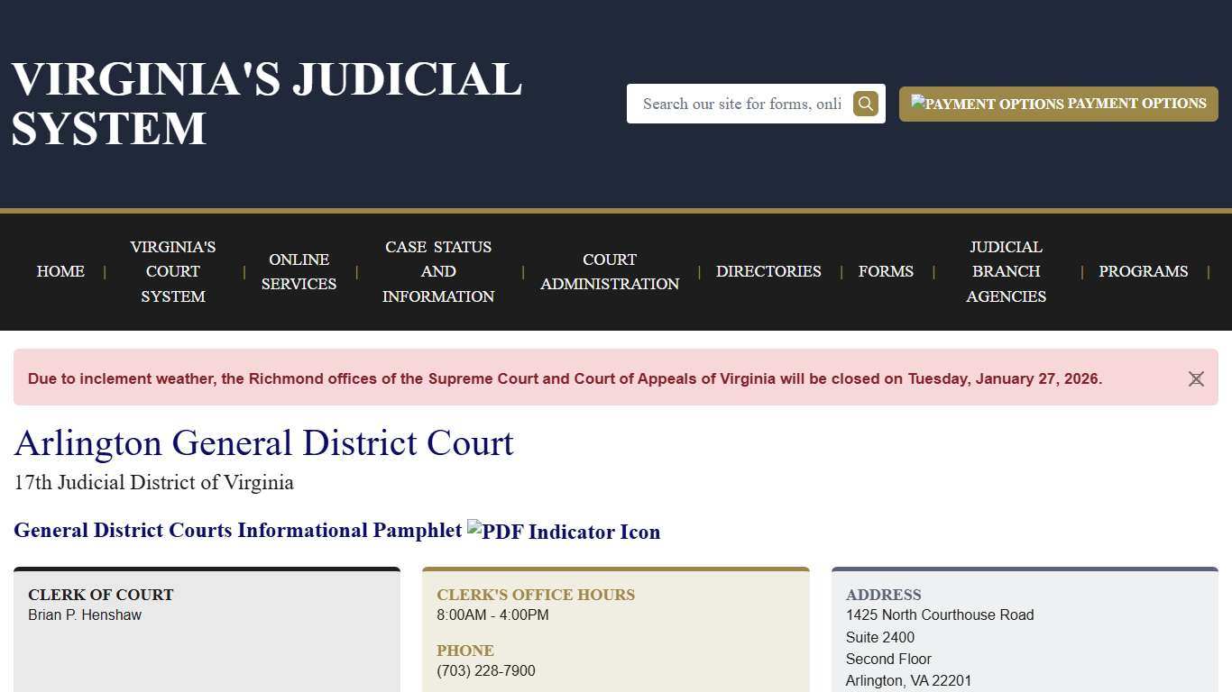 Arlington General District Court Virginia Court System