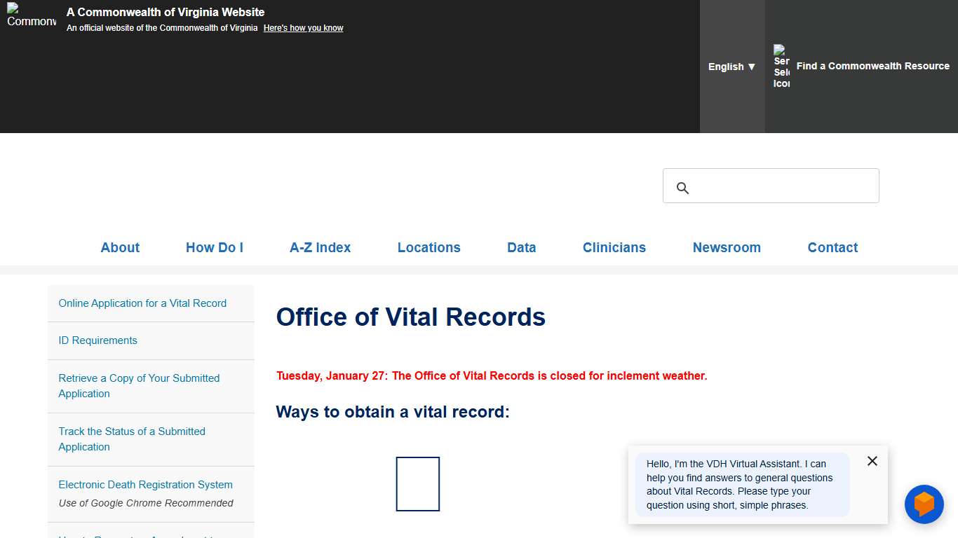 Office of Vital Records - Vital Records