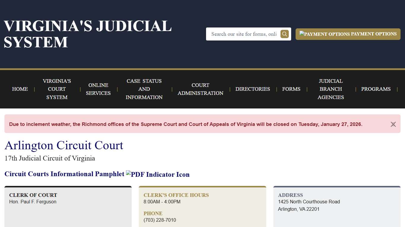 Arlington Circuit Court Virginia Court System